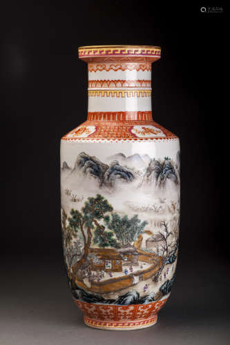 19th/20thc Qing Guangxu Style Green Glazed  Vase