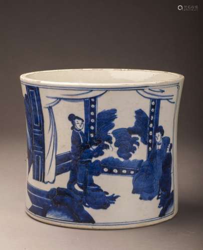 16/17thC Wucai Glazed Features Porcelain Brush Pot