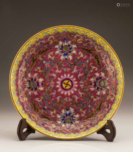 17thC Qing Kangxi Red Porcelain Vase
