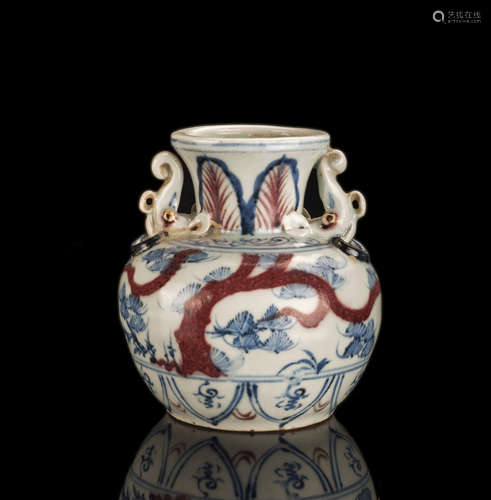 Blue and White Phoenix Porcelain Pot