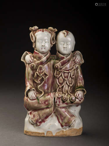 12/13thC Liao/Jin Tricolor Glazed GuanYin Statue