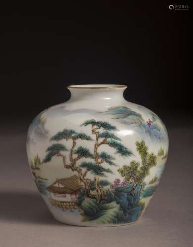 Blue and White Flower Porcelain Pot