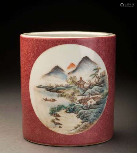 Early 20th Century Flower Pattern Porcelain Pot