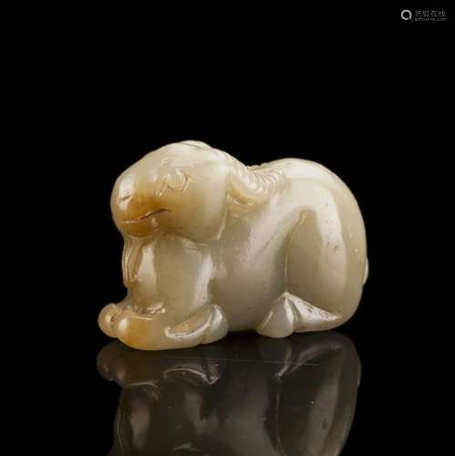 Antique Hetian Jade Dragon Statue