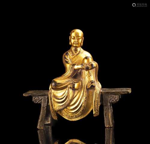 17thC Gilt-Bronze Green Tara