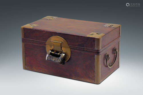 清·紫檀木首飾盒