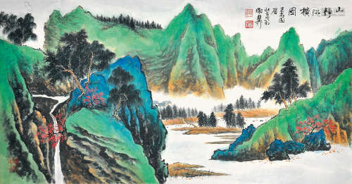 謝稚柳  山靜江橫圖