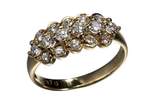 18K 黃金鑲鑽石戒指