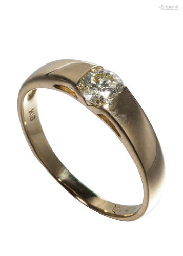 18K 黃金鑲黃鑽石戒指
