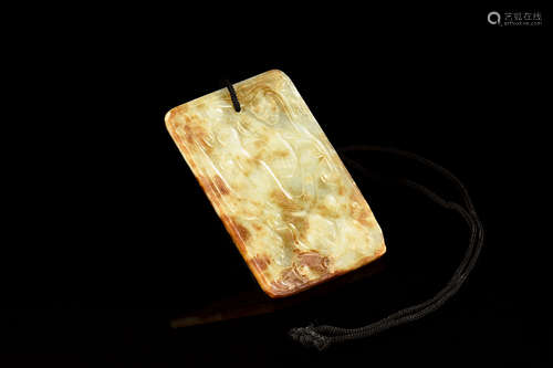 HETIAN YELLOW JADE CARVED 'GOOSE' PENDANT