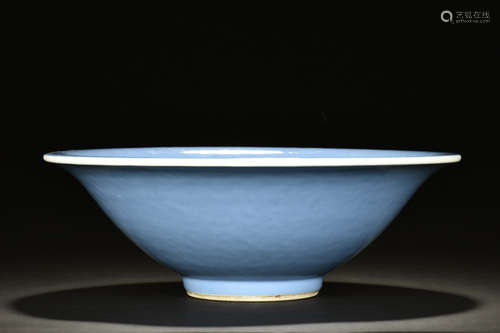 SKY BLUE GLAZED AND IMPRESSED BOWL