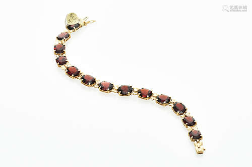 14K GOLD GARNET BRACELET