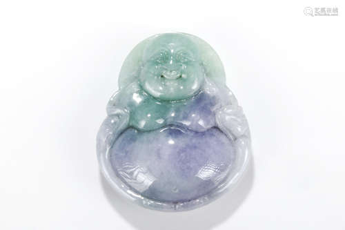 JADEITE CARVED MAITREYA BUDDHA ORNAMENT