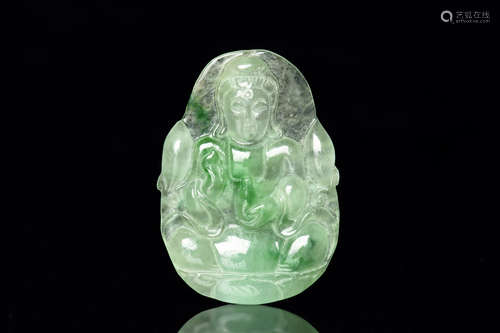 JADEITE CARVED GUANYIN PENDANT