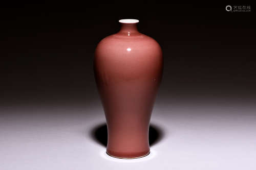 COPPER RED GLAZED VASE, MEIPING