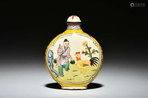 CLOISONNE 'PEOPLE' SNUFF BOTTLE