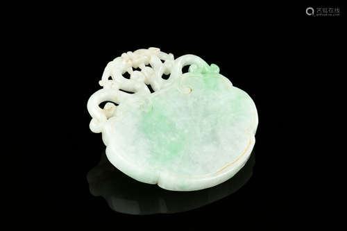 MYANMAR OLD MINE JADE CARVED 'DRAGON' PENDANT