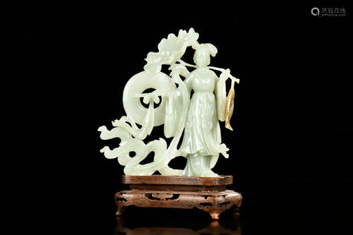 JADE CARVED 'LADY' FIGURE