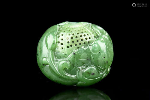 JADE CARVED PERFUME POUCH ORNAMENT