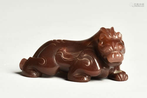 ARCHAIC JADE CARVED 'MYTHICAL BEAST' FIGURE