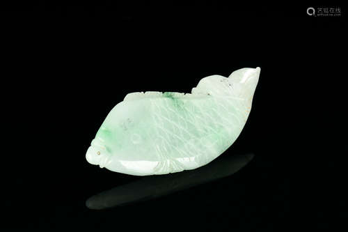 MYANMAR OLD MINE JADE CARVED FISH ORNAMENT