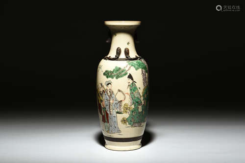 FAMILLE ROSE 'EIGHT IMMORTALS' VASE