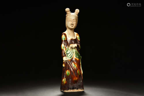 SANCAI GLAZED 'LADY' FIGURE