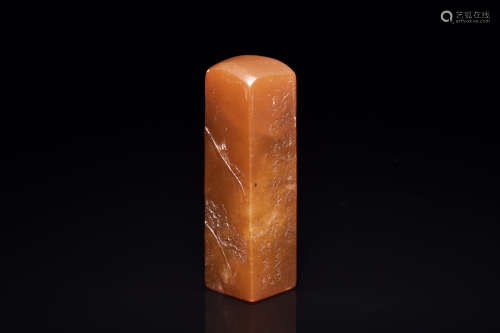 SHOUSHAN SOAPSTONE CARVED 'LANDSCAPE' SEAL