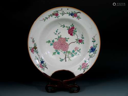 Antique Chinese Export Porcelain Barber Basin, 18th C