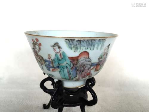 Chinese Famille Rose Porcelain Bowl, Marked.