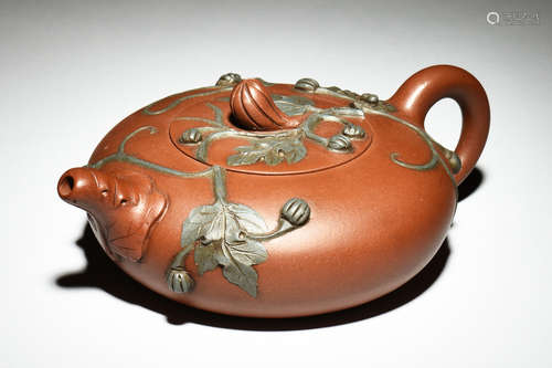 YIXING ZISHA 'MELONS' TEAPOT