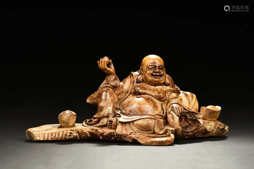 BAMBOO CARVED GOD OF WEALTH