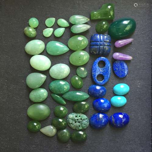 MANY JADITE , LAPIS AND TURQUISE GEMSTONE