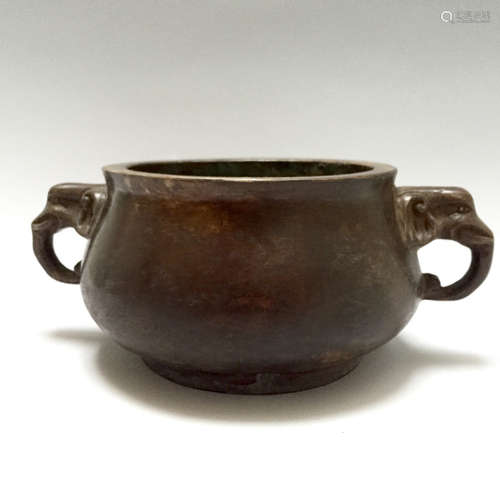 A CHINESE BRONZE CENSER, 18TH CENTURY OR EARLIER