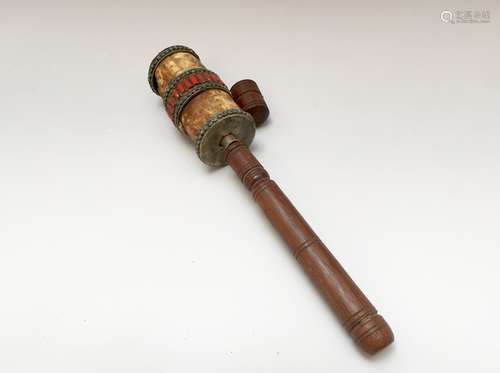 CHINESE ANTIQUE TIBETAN PRAYER WHEEL