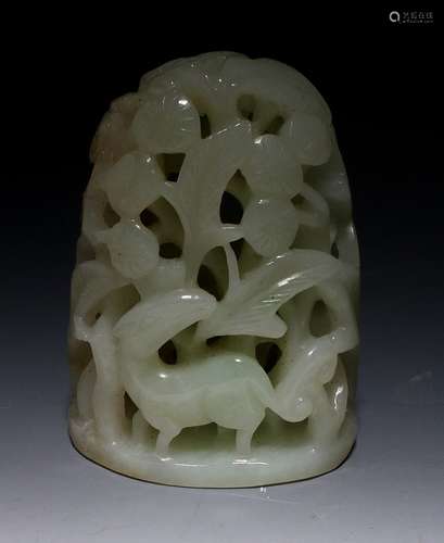 ANTIQUE Large Chinese White Jade (Feicui Jade) Hat Finial Carvings, Ming-Qing period. 3