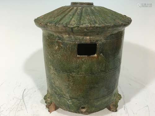 ANTIQUE Chinese Large Green Glazed Storage Jar, Han Dynasty. 11