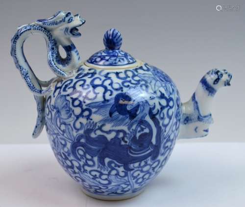 Chinese Blue and White Porcelain Tea Pot