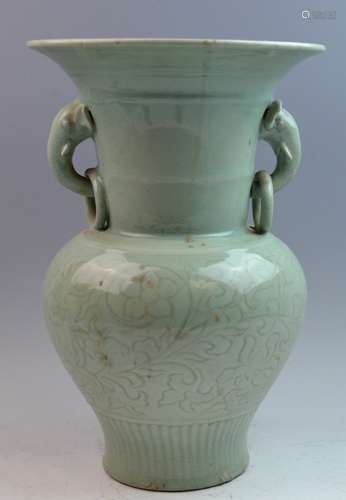 Chinese Celadon Glazed Porcelain Beaker Vase