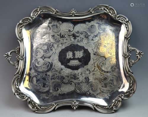 Antique French Silver Tray c.1875