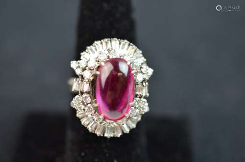 14 K Diamond Ruby Ring