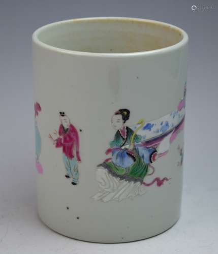 Chinese Famille Rose Porcelain Brush Pot