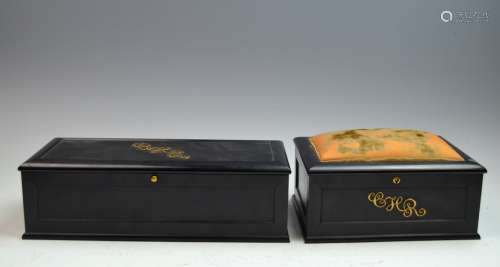 2 Tiffany Signed Jewelry Boxes with 18 K Gold