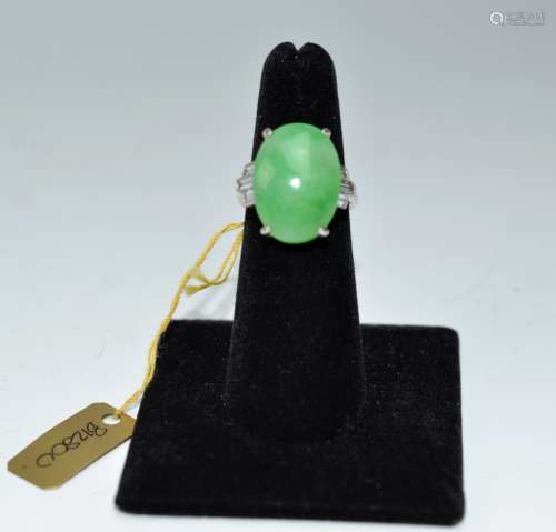 Jade & 0.6 CT Diamond Ring