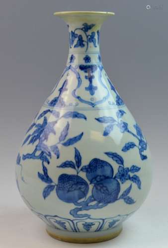 Chinese Blue and White Porcelain Bottle