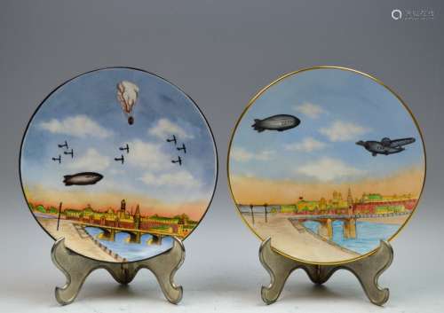1930 Pair of Russian Porcelain Plates