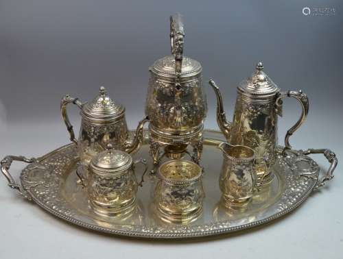 Hand Chased Complete Sterling Tea Set