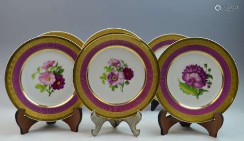 6 Pieces 19th Century French Porcelain Plates