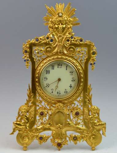19th Century Gilt Table Clock