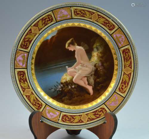 One Royal Vienna Style Plate Signed Psyche